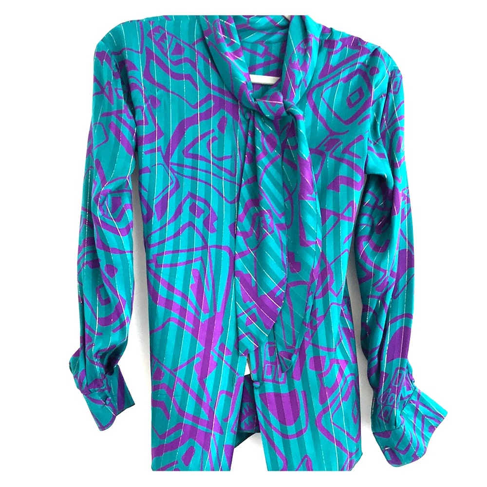 St. John Silk Vintage Blouse (Sz 6)
